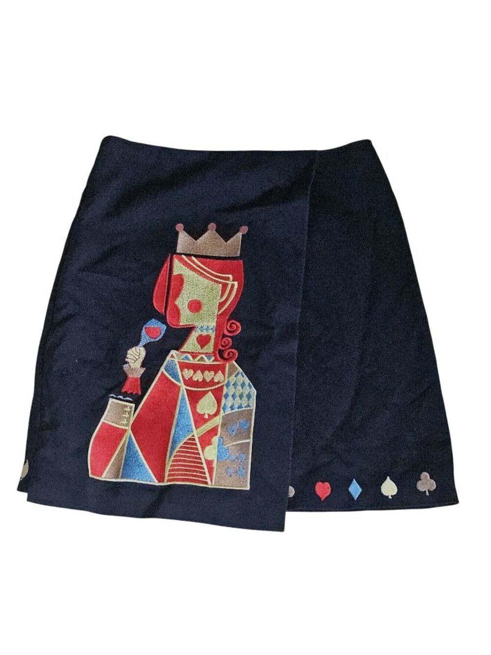 Noble Ladies Queen Embroidered Wrap Style Mini Skirt Womens Small 2 4
